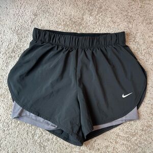 Nike Women's Black and Gray Athletic Shorts